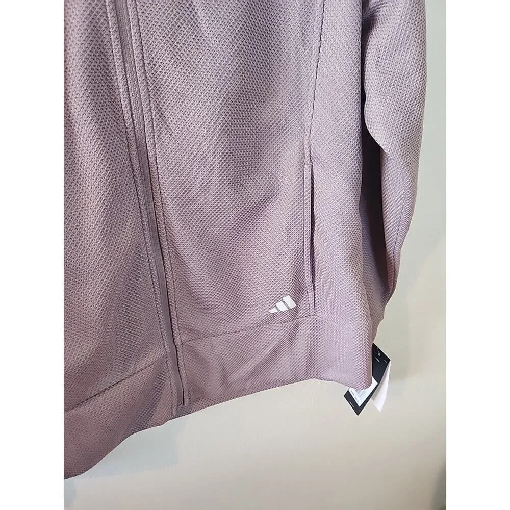 NWT Women’s Adidas Textured Full-Zip Jacket L PURPLE MSRP $60